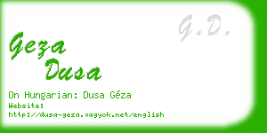 geza dusa business card